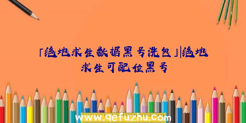 「绝地求生数据黑号洗包」|绝地求生可配位黑号